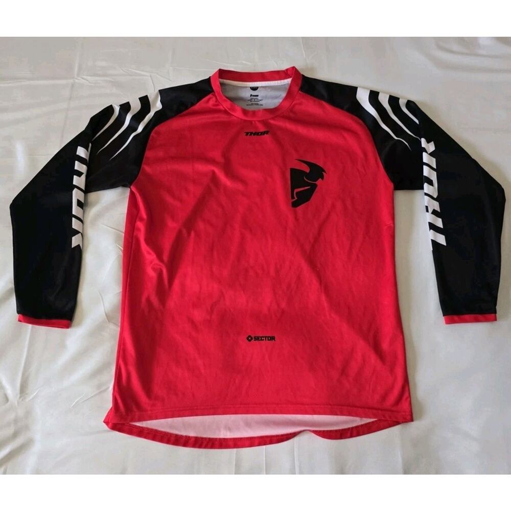 Thor Jersey Mens 2XL XXL Red Long Sleeve Motocross Dirt Bike Racing Sector